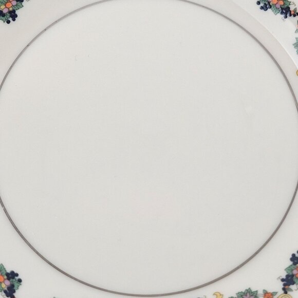 Lenox Fair Lady Bread & Butter Plates Set Of 2 USA Geeen Floral Platinum Trim - Picture 7 of 7